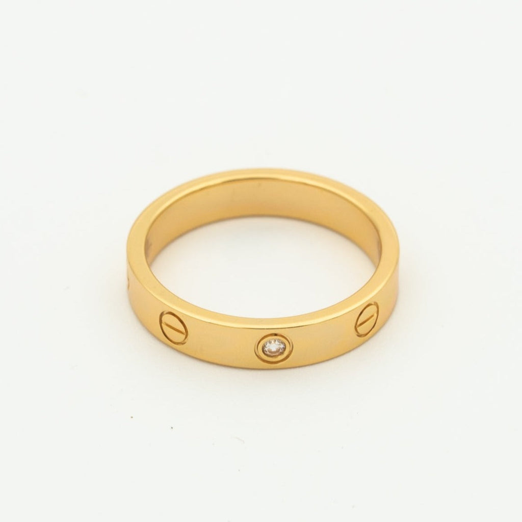 [Plus&Max]LOVE RING 4MM 1 DIAMOND PINK GOLD