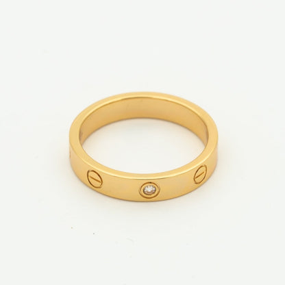[Max Jewelry ]LOVE RING 4MM 1 DIAMOND PINK GOLD