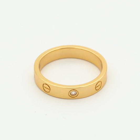 [Max Jewelry ]LOVE RING 4MM 1 DIAMOND PINK GOLD