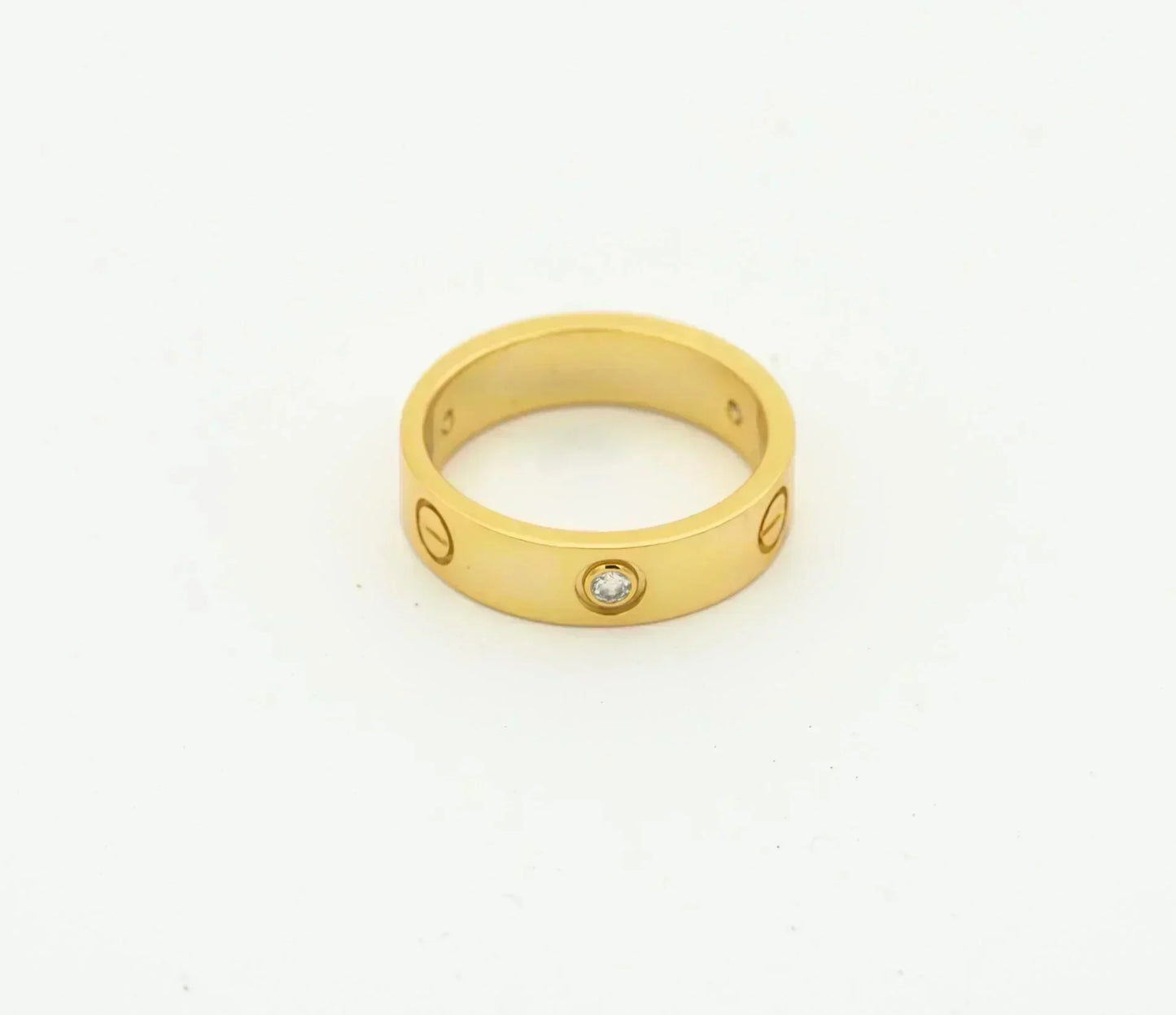 [Max Jewelry ]LOVE RING 4MM 1 DIAMOND GOLD
