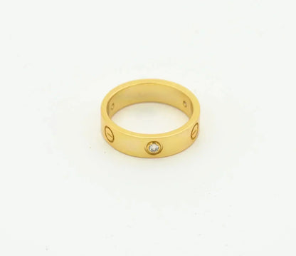 [Max Jewelry ]LOVE RING 4MM 1 DIAMOND GOLD