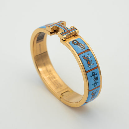 [Max Jewelry ]H PINK GOLD BRACELET BLUE CERAMIC