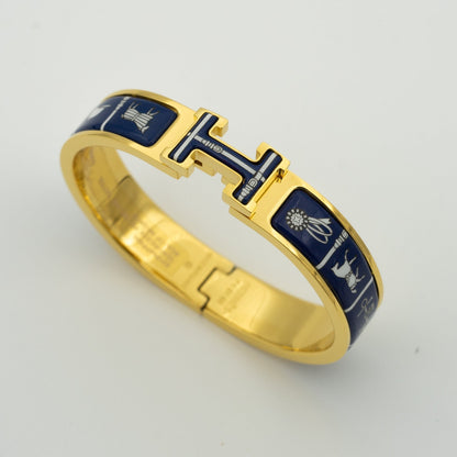 [Max Jewelry ]H BRACELET BLUE CERAMIC