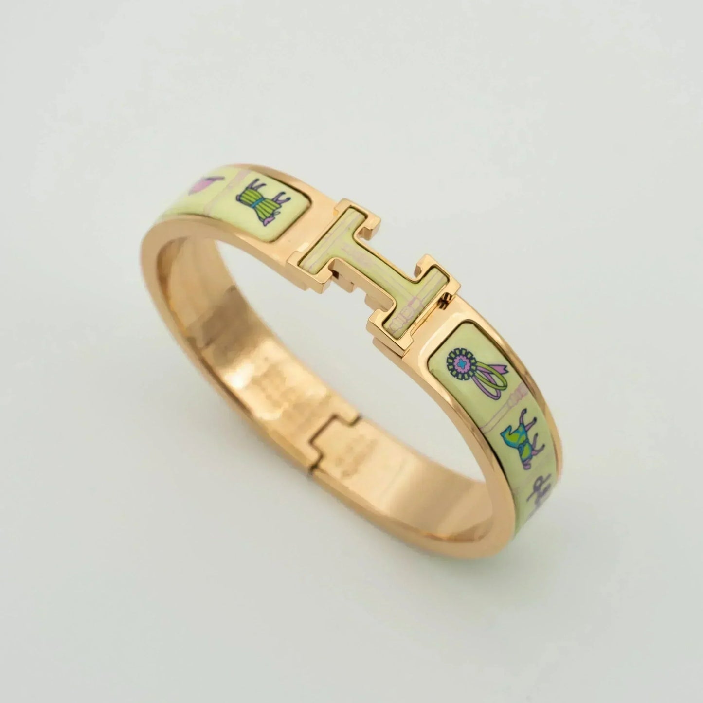 [Max Jewelry ]H PINK GOLD BRACELET CREAM CERAMIC