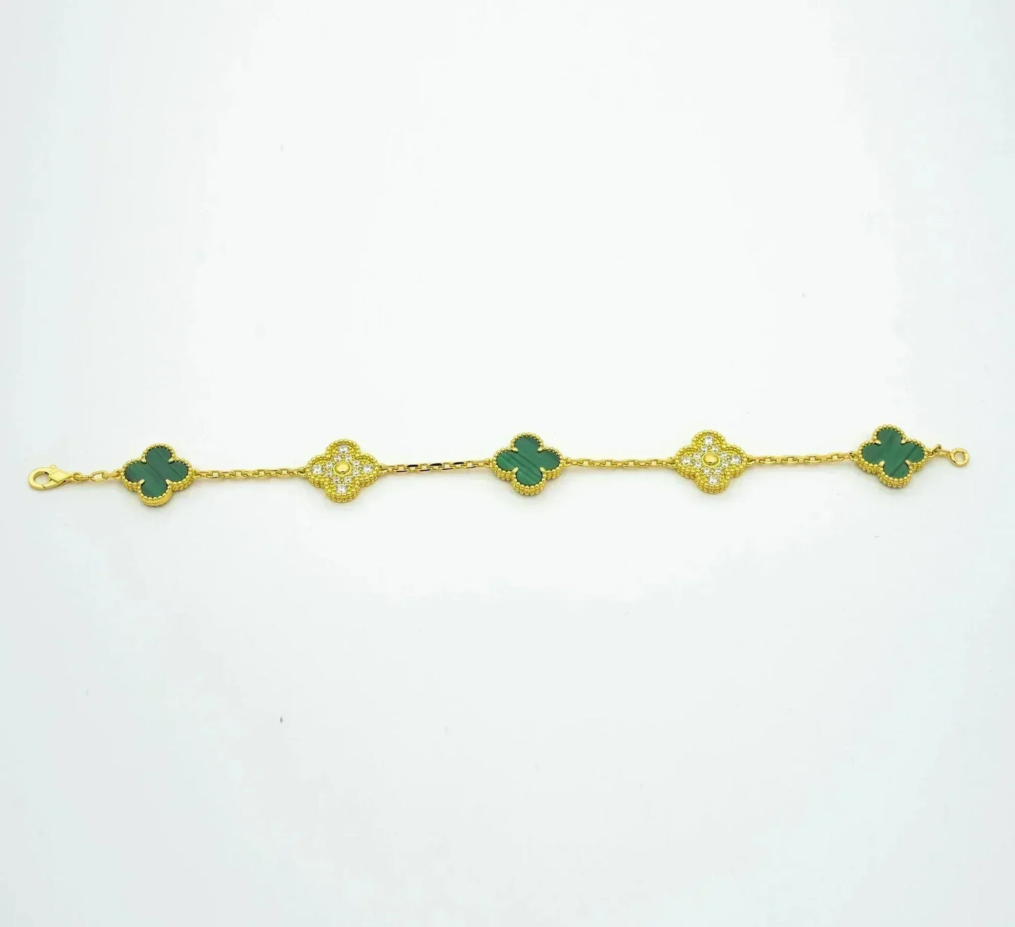 [Max Jewelry ] CLOVER 5 MOTIF MALACHITE BRACELET COLLECTION
