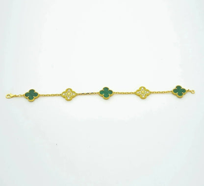 [Max Jewelry ] CLOVER 5 MOTIF MALACHITE BRACELET COLLECTION
