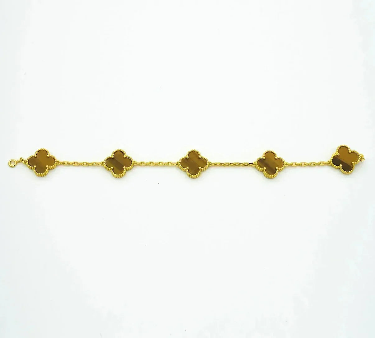 [Max Jewelry ] CLOVER 5 MOTIFS TIGER EYE BRACELET COLLECTION
