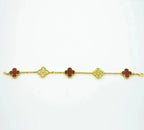 [Plus&Max]LUCKY CLOVER 5-MOTIF BRACELET - RED CARNELIAN COLLECTION