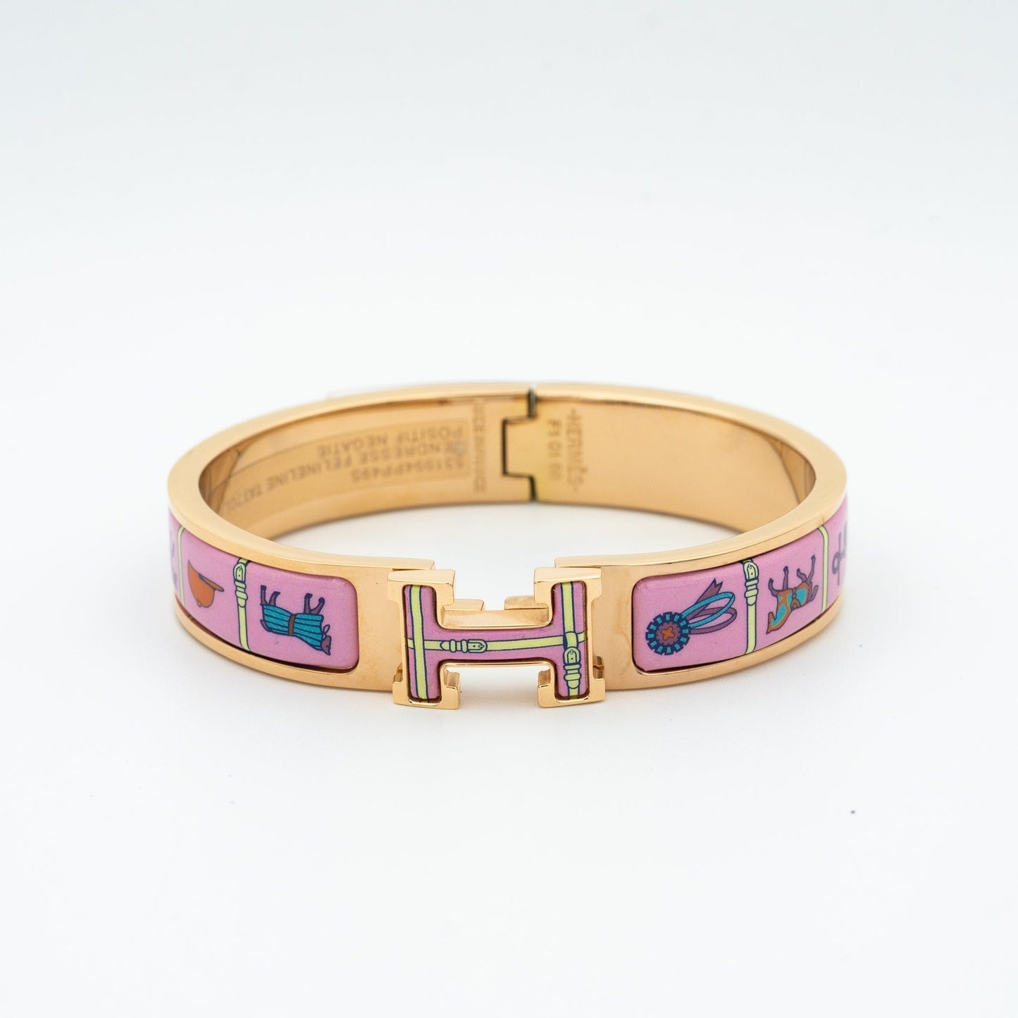 [Max Jewelry ]H PINK GOLD BRACELET PINK CERAMIC