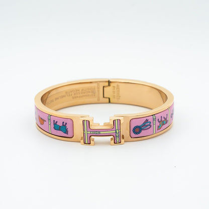 [Max Jewelry ]H PINK GOLD BRACELET PINK CERAMIC