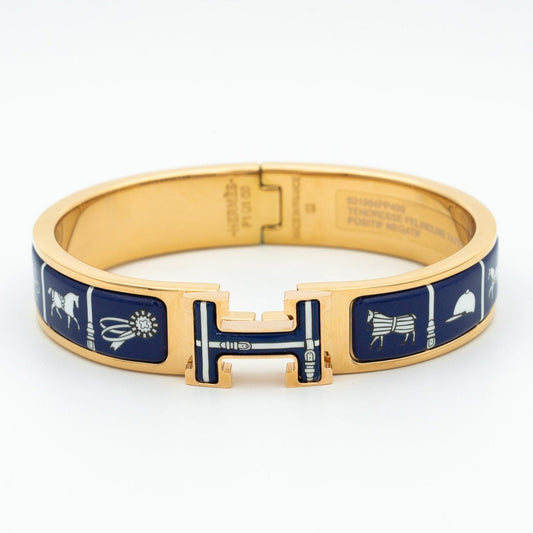 [Max Jewelry ]H BRACELET BLUE CERAMIC