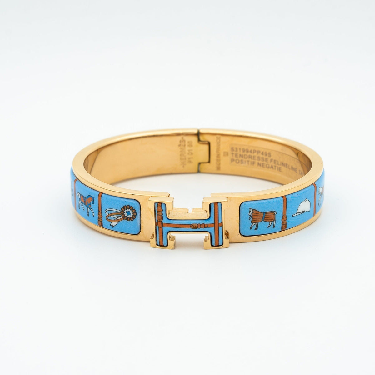 [Plus&Max]H PINK GOLD BRACELET BLUE CERAMIC