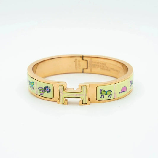 [Max Jewelry ]H PINK GOLD BRACELET CREAM CERAMIC