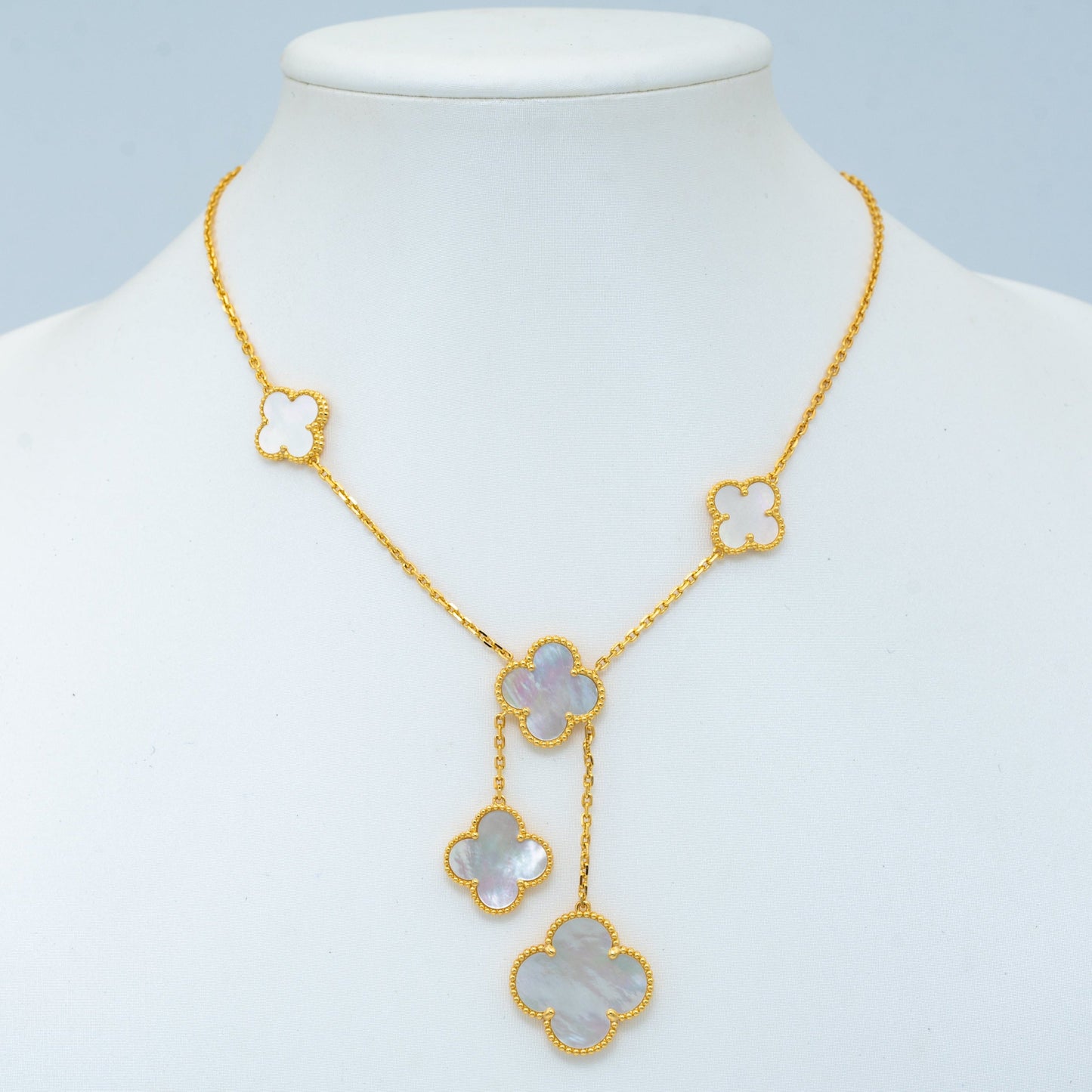 [Max Jewelry ]CLOVER MOTHER OF PEARL NECKLACE 6 MOTIF