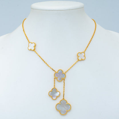[Max Jewelry ]CLOVER MOTHER OF PEARL NECKLACE 6 MOTIF