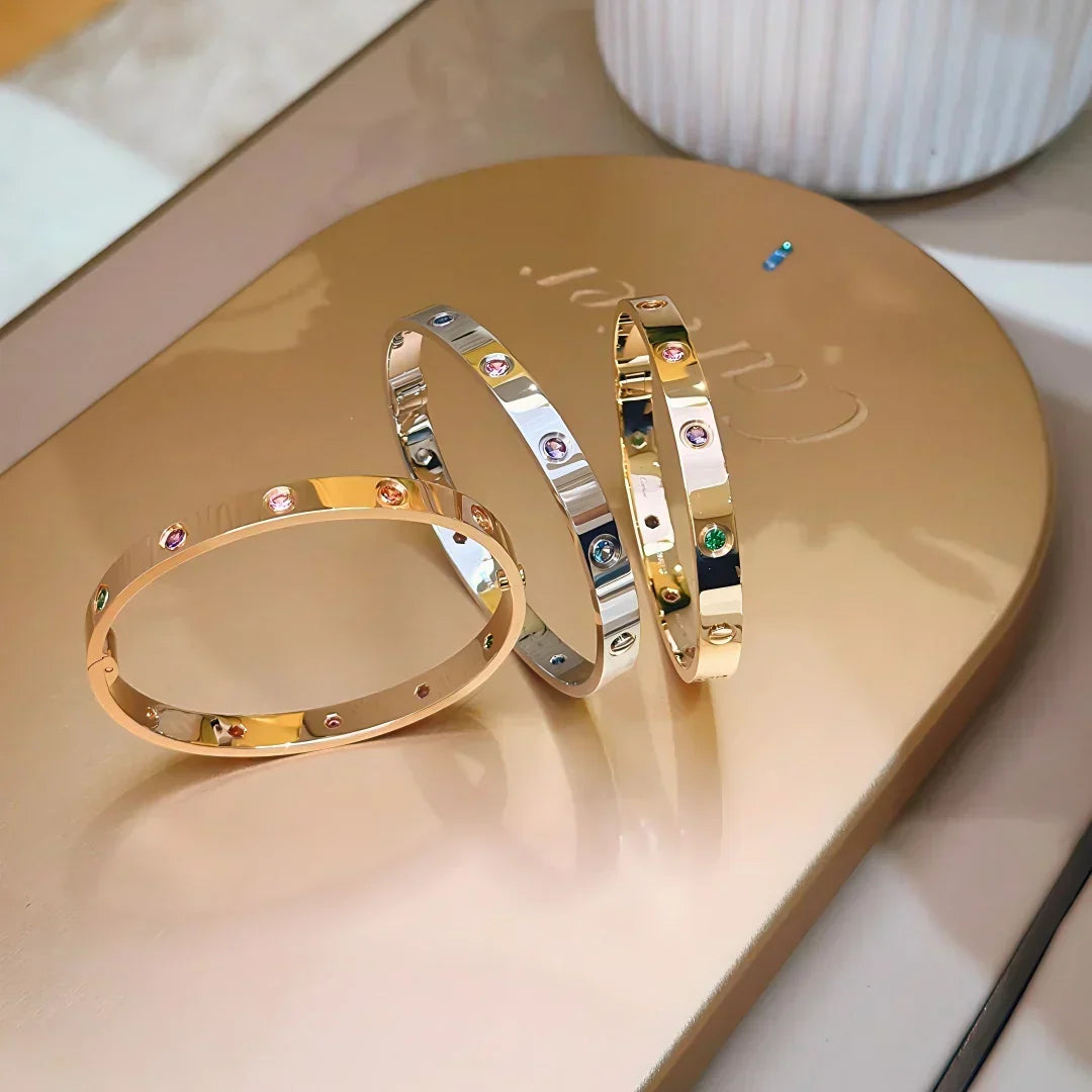 [Plus&Max]Classic 6.1mm Love Bracelet 10-Diamond Multicolor