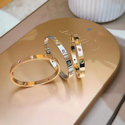 [Plus&Max]Classic 6.1mm Love Bracelet 10-Diamond Multicolor