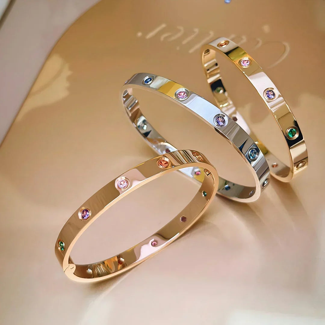 [Plus&Max]Classic 6.1mm Love Bracelet 10-Diamond Multicolor