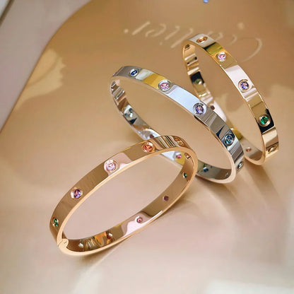[Plus&Max]Classic 6.1mm Love Bracelet 10-Diamond Multicolor