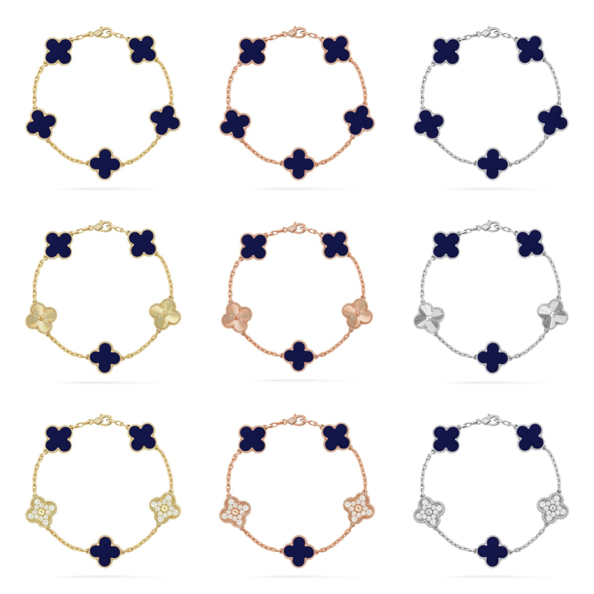 [Max Jewelry ]CLOVER 5 MOTIF LAPIS LAZULI BRACELET COLLECTION