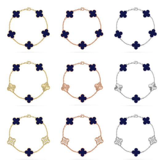 [Max Jewelry ]CLOVER 5 MOTIF LAPIS LAZULI BRACELET COLLECTION