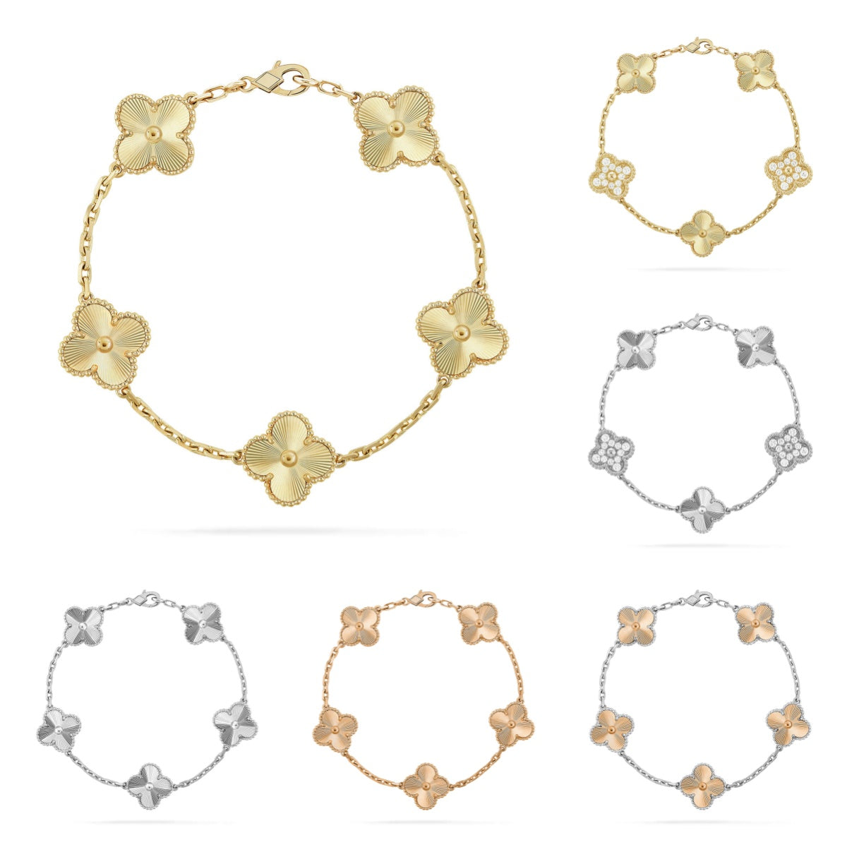 [Max Jewelry ] CLOVER 5 MOTIF LASER BRACELET COLLECTION
