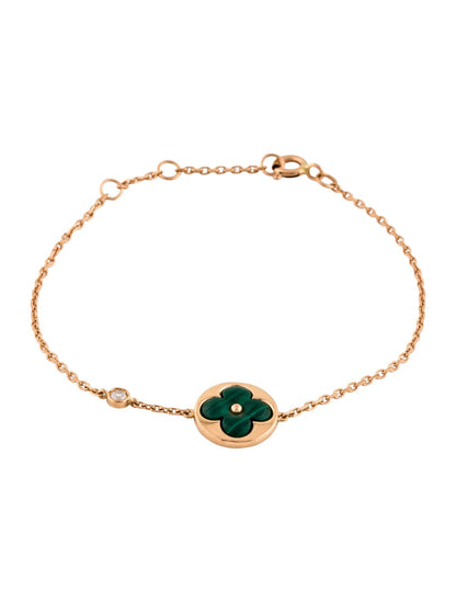 [Max Jewelry ]SUN MALACHITE 1 DIAMOND PINK GOLD BRACELET