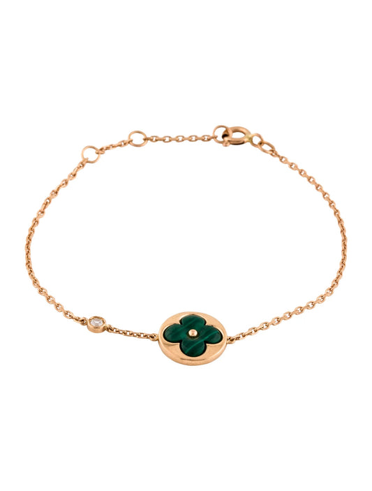 [Max Jewelry ]SUN MALACHITE 1 DIAMOND PINK GOLD BRACELET