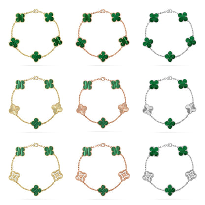 [Max Jewelry ] CLOVER 5 MOTIF MALACHITE BRACELET COLLECTION