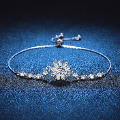 [Plus&Max]RADIANT ICY CRYSTAL SUNFLOWER MOISSANITE BRACELET