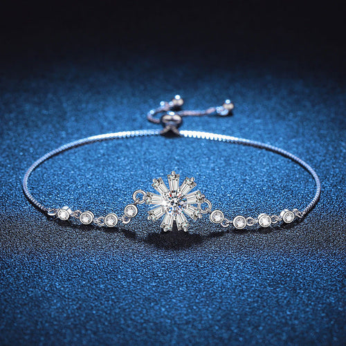 [Plus&Max]RADIANT ICY CRYSTAL SUNFLOWER MOISSANITE BRACELET