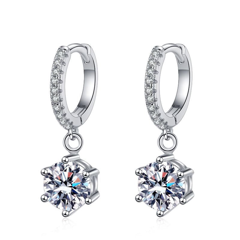 [Plus&Max]CLASSIC 6-PRONG MOISSANITE DROP EARRINGS