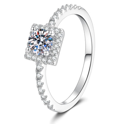 [Plus&Max]DAINTY SUGAR-CUBE MOISSANITE RING