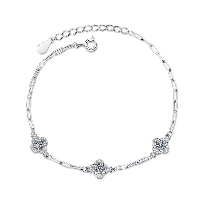 [Plus&Max]TRIPLE-CLOVER MOISSANITE BRACELET