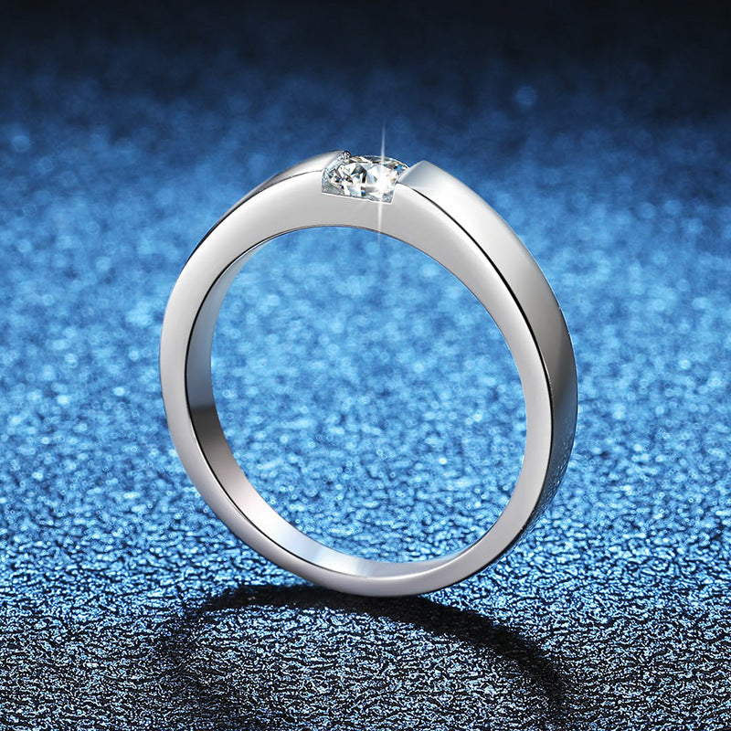 [Plus&Max]SLEEK MINIMALIST COUPLE'S MOISSANITE RING