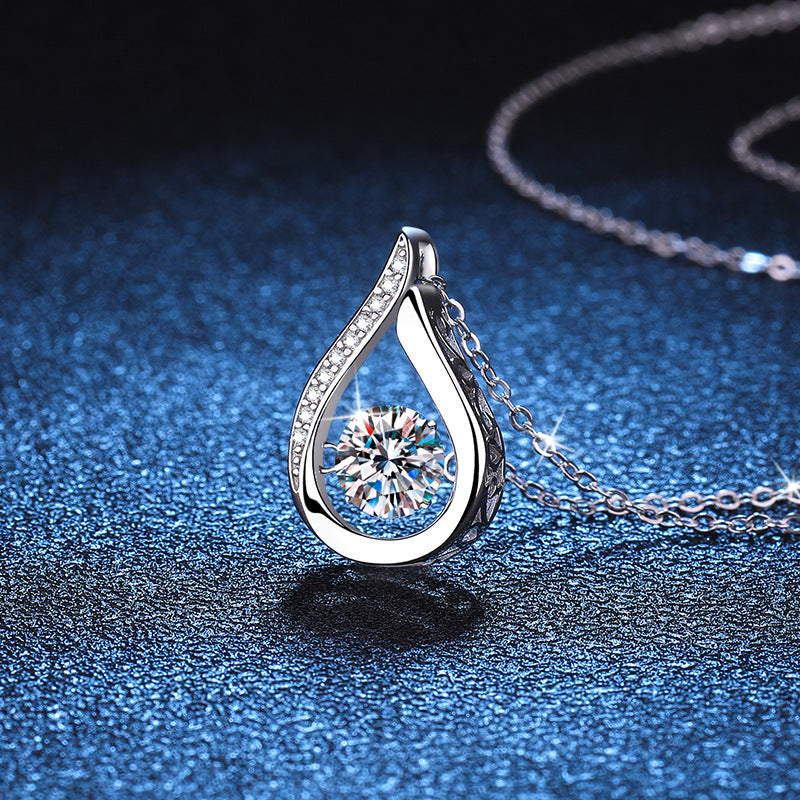 [Plus&Max]DANCING WATER DROP MOISSANITE NECKLACE
