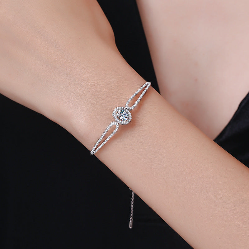 [Plus&Max]"PIGEON'S EGG" TEARDROP MOISSANITE BRACELET