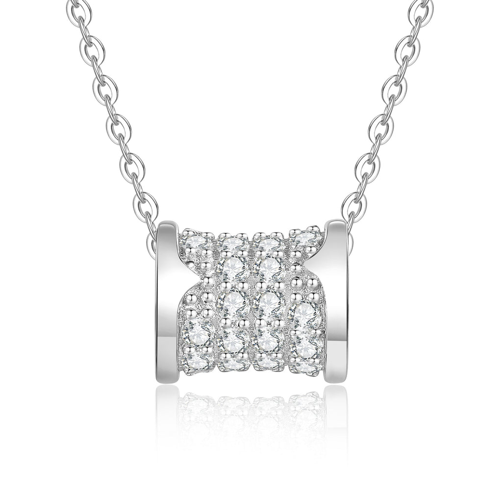 [Plus&Max]FULL-PAVE "HOURGLASS" MOISSANITE NECKLACE