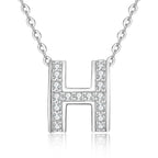 [Plus&Max]FULL-PAVE "H" MOISSANITE PENDANT NECKLACE
