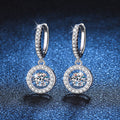 [Plus&Max]DANCING MOISSANITE HALO DROP HOOP EARRINGS