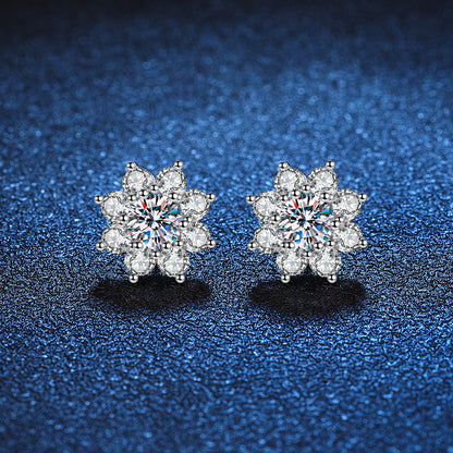[Plus&Max]RADIANT SUNFLOWER MOISSANITE STUD EARRINGS