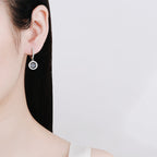 [Plus&Max]DANCING MOISSANITE HALO DROP HOOP EARRINGS