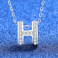 [Plus&Max]FULL-PAVE "H" MOISSANITE PENDANT NECKLACE