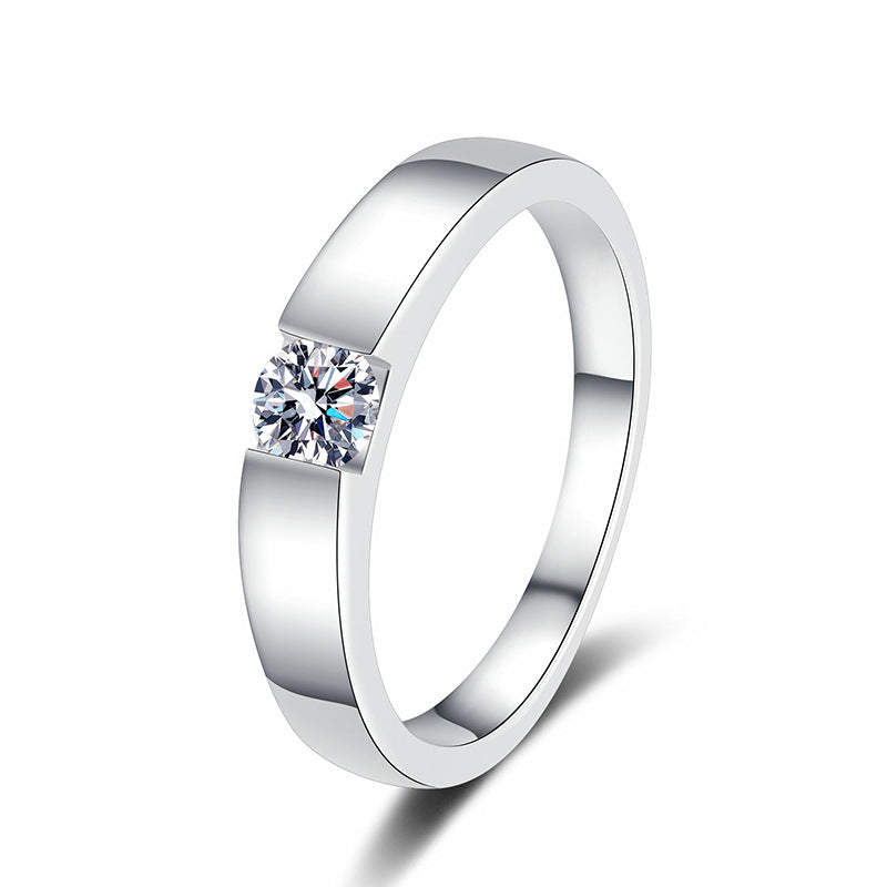 [Plus&Max]SLEEK MINIMALIST COUPLE'S MOISSANITE RING