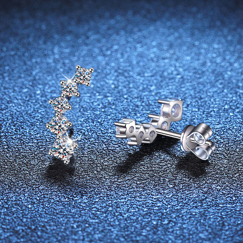 [Plus&Max]SPARKLING SMILE ARC MOISSANITE STUD EARRINGS