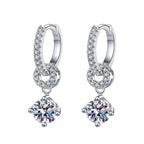 [Plus&Max]INTERLOCKING DOUBLE RING MOISSANITE DROP EARRINGS