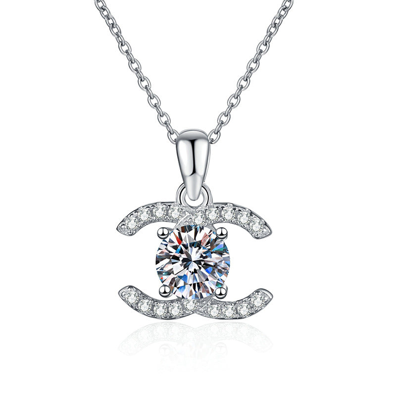 [Plus&Max]CLASSIC INTERLOCKING MOISSANITE PENDANT NECKLACE