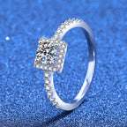 [Plus&Max]DAINTY SUGAR-CUBE MOISSANITE RING