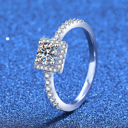 [Plus&Max]DAINTY SUGAR-CUBE MOISSANITE RING