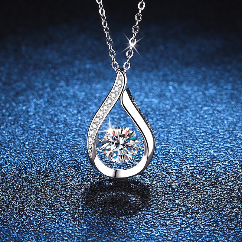 [Plus&Max]DANCING WATER DROP MOISSANITE NECKLACE